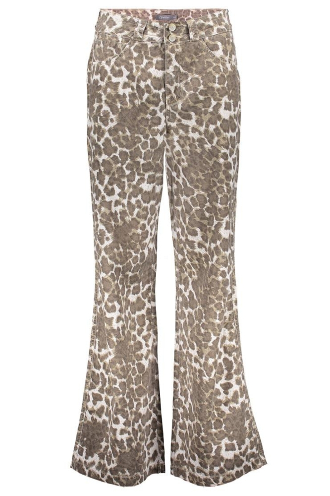 STRAIGHT LEG JEANS WITH LEOPARD PRINT 51333 10 000720 SAND LEOPARD
